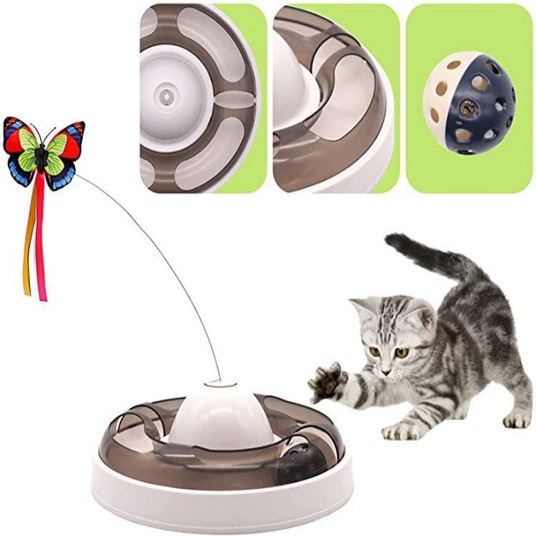 Wholesale Indoor Cat Automatic Electronic Rotating Butterfly Cat Toy