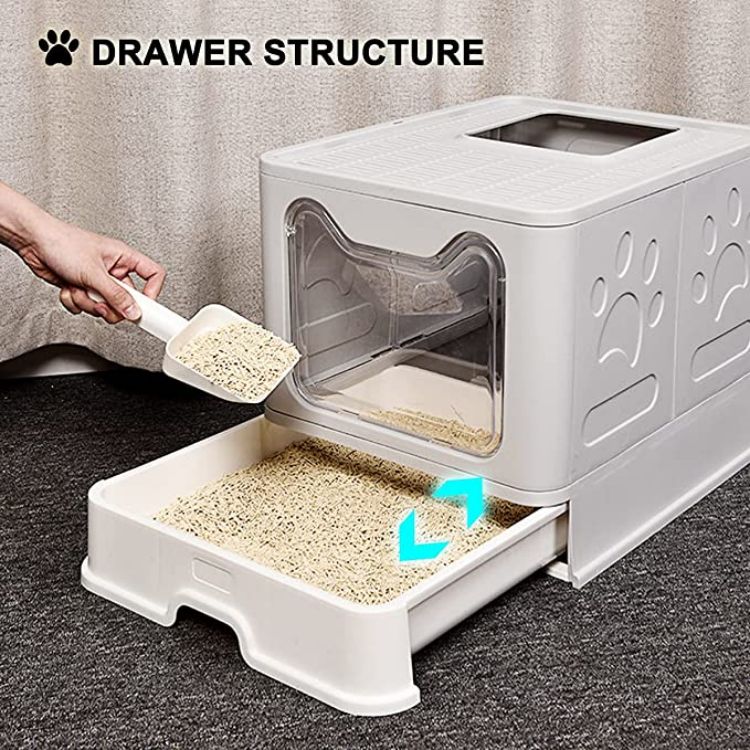 Wholesale Large foldable cat litter box with lid